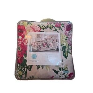Brand New Martha Stewart Lush Blossom 6 Pc Full Comforter Set Floral Pink